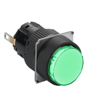 Lampa pilot rotunda Ø16 - IP65 - verde - LED 24VDC integr. polariz - conector