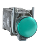 Lampa Pilot Completa Verde Ø 22, Lentila Simpla, Cu Bec Ba9S 110 - 120 V