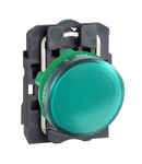 Lampa Pilot Rotunda Ø 22 - Ip65 - Verde - Baza Ba 9S - 250 V - Papuci