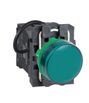 Lampa pilot monolit verde obiectiv plan Ø22 cu LED 440 - 460V