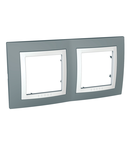 Unica Basic - cover frame - 2 gangs, H71 - technical grey/white