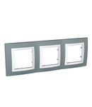 Unica Basic - cover frame - 3 gangs, H71 - technical grey/white