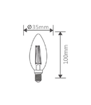 Sursa de iluminat, bec FILAMENT CANDLE C35 4W E14 ADVANCE 6500K