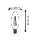 Sursa de iluminat, bec FILAMENT CANDLE C35 DIMMABLE 4W E14 ADVANCE 2700K