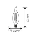 Sursa de iluminat, bec FILAMENT CANDLE TAIL C35 4W E14 ADVANCE 2700K