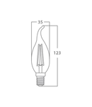 Sursa de iluminat, bec FILAMENT CANDLE TAIL C35 4W E14 ADVANCE 6500K