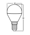 Sursa de iluminat, bec GLOBE P45 5W E14 ADVANCE 6500K