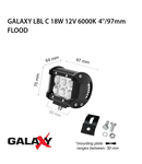 Proiector bara LED GALAXY LBL C 18W 12/24V 6000K 4``/97mm