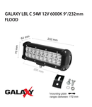 Proiector bara LED GALAXY LBL C 54W 12/24V 6000K 9``/232mm