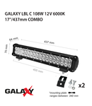 Proiector bara LED GALAXY LBL C 108W 12/24V 6000K 17``/437mm