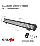 Proiector bara LED GALAXY LBL C 180W 12/24V 6000K 28``/710mm