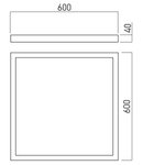 Panou cu LED-uri PTS6060WW MWH 36W 3000K