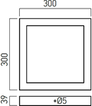 Panou cu LED-uri FMQ300WW MWH 30W 3000K