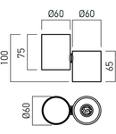 Corp aparent TO01 BK 1x50W max.