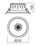 Corp incastrat MR06WW MWH 1x45W 3000K