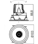 Corp incastrat MK01CW MWH 1x9W 5000K