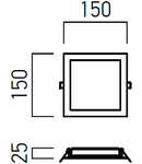 Panou cu LED-uri FCQ02WW MWH 12W 3000K