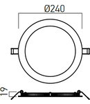 Panou cu LED-uri FTR240WW MWH 15W 3000K