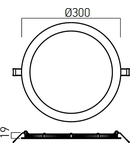 Panou cu LED-uri FTR300WW MWH 30W 3000K