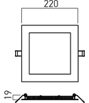 Panou cu LED-uri FTQ220WW MWH 22W 3000K