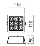 Corp incastrat CB06WW MWH/BK 11W 3000K