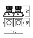 Corp incastrat AGR03WW MWH/BK 2x10W 3000K