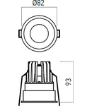 Corp incastrat CU02WW50 MWH 1x11/15W 3000K