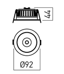 Corp incastrat GLR01WW MWH/WH 1x13W 3000K