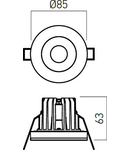 Corp incastrat RG01NW MWH 1x10W 4000K