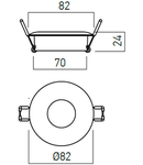 Corp incastrat CV01 BK 1x50W max.