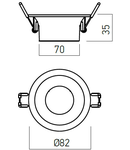 Corp incastrat KN01 BK 1x50W max.