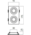 Corp incastrat FR02 MWH 2x50W max.