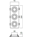 Corp incastrat FR03 MWH 3x50W max.