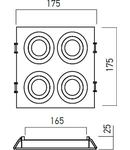 Corp incastrat FR04 MWH 4x50W max.