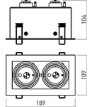 Corp incastrat TC02 S 2x50W max.