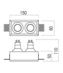 Corp incastrat GSS12RD 2x50W max.