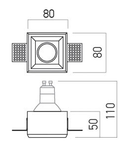 Corp incastrat GSS11SQ 1x50W max.