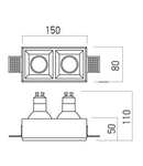 Corp incastrat GSS12SQ 2x50W max.