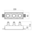 Corp incastrat GSS13SQ 3x50W max.