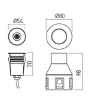 Corp incastrat GD03RGB40 1x3W RGB