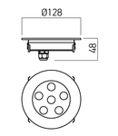 Corp incastrat AE02WW30 MWH/BK 6x3W 3000K