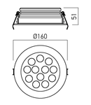 Corp incastrat AE03WW30 MWH/BK 12x1W 3000K