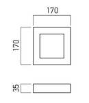 Panou cu LED-uri PLQ01WW MWH 12W 3000K