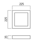 Panou cu LED-uri PLQ02WW MWH 18W 3000K