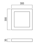 Panou cu LED-uri PLQ03WW MWH 24W 3000K