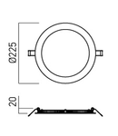 Panou cu LED-uri SMR02WW MWH 18W 3000K