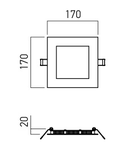 Panou cu LED-uri SMQ01WW MWH 12W 3000K