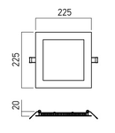 Panou cu LED-uri SMQ02WW MWH 18W 3000K