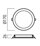 Panou cu LED-uri LVR03WW MWH 18W 3000K