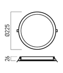 Panou cu LED-uri LVR04CW MWH 24W 6500K